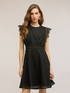 Flare dress in broderie anglaise with lace image number 0
