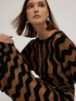 Rochie lungă jacquard cu motiv chevron image number 3