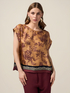 Floral print satin blouse image number 0