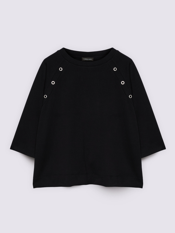 Sweatshirt with eyelet detail