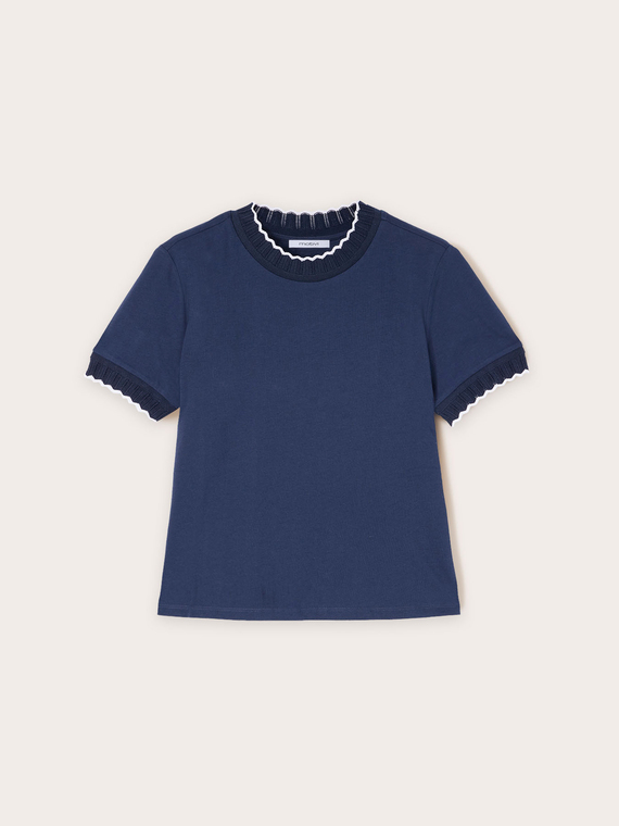 T-shirt avec bords en tricot