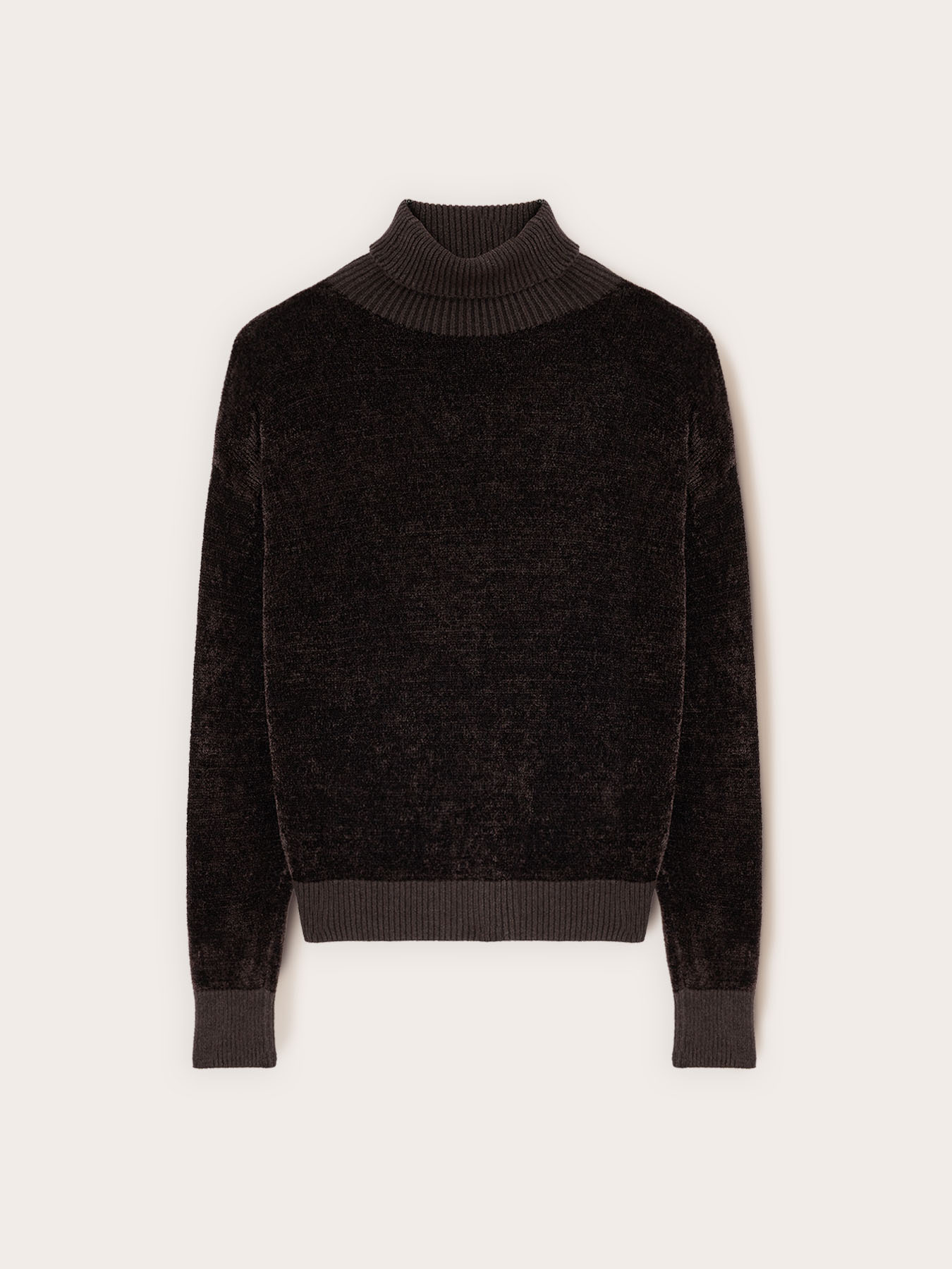 Pull col roul&eacute; en chenille image number 4