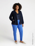 Dual fabric V-neck top image number 1