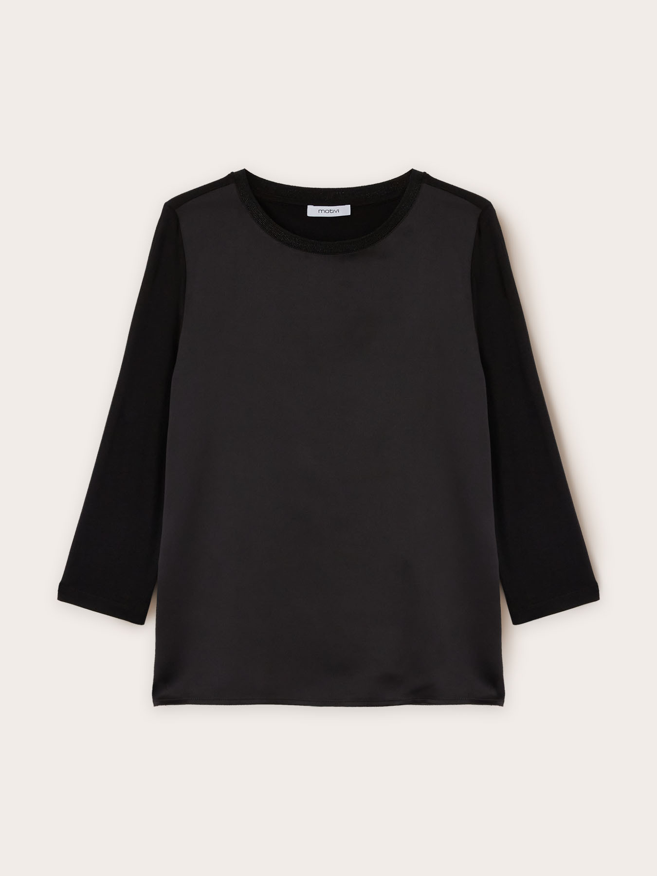 Two-material T-shirt image number 0