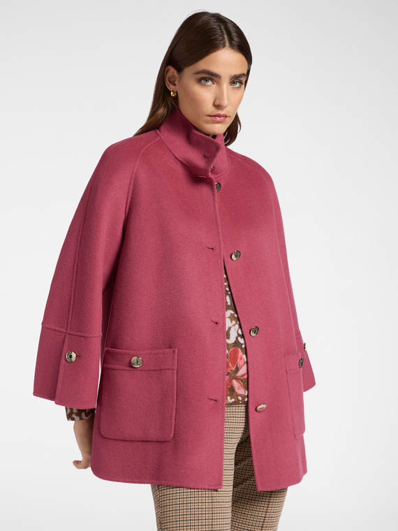 Short double-fabric coat