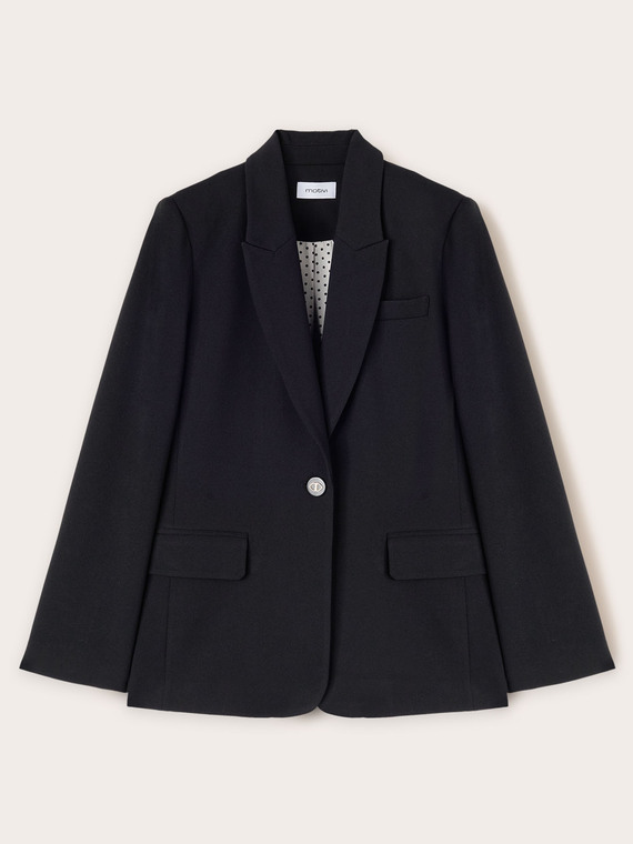 Veste à simple boutonnage en crêpe