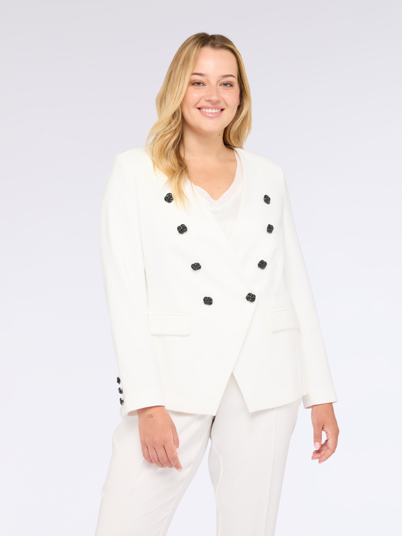 Short blazer with extra shiny jewel buttons