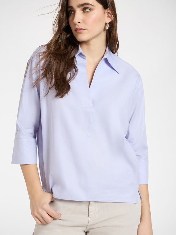 Camisa de popel&iacute;n mangas tres cuartos