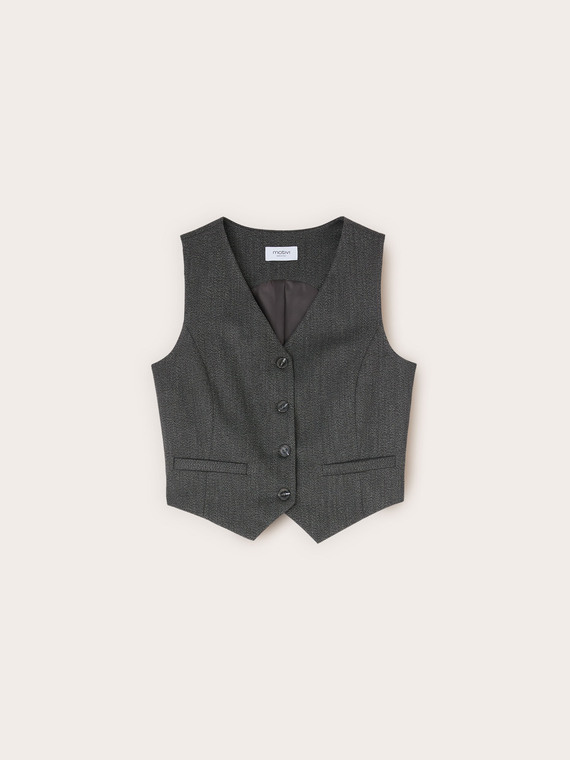 Gilet sartoriale con bottoni e fodera