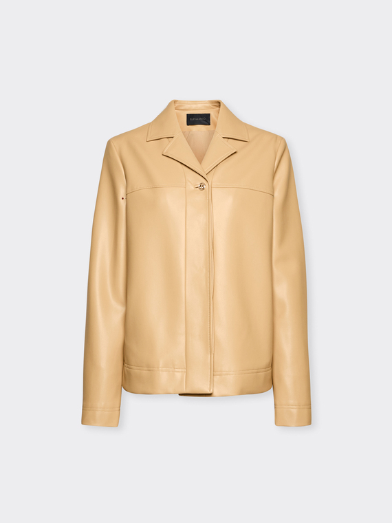 Boxy jacket in coated fabric