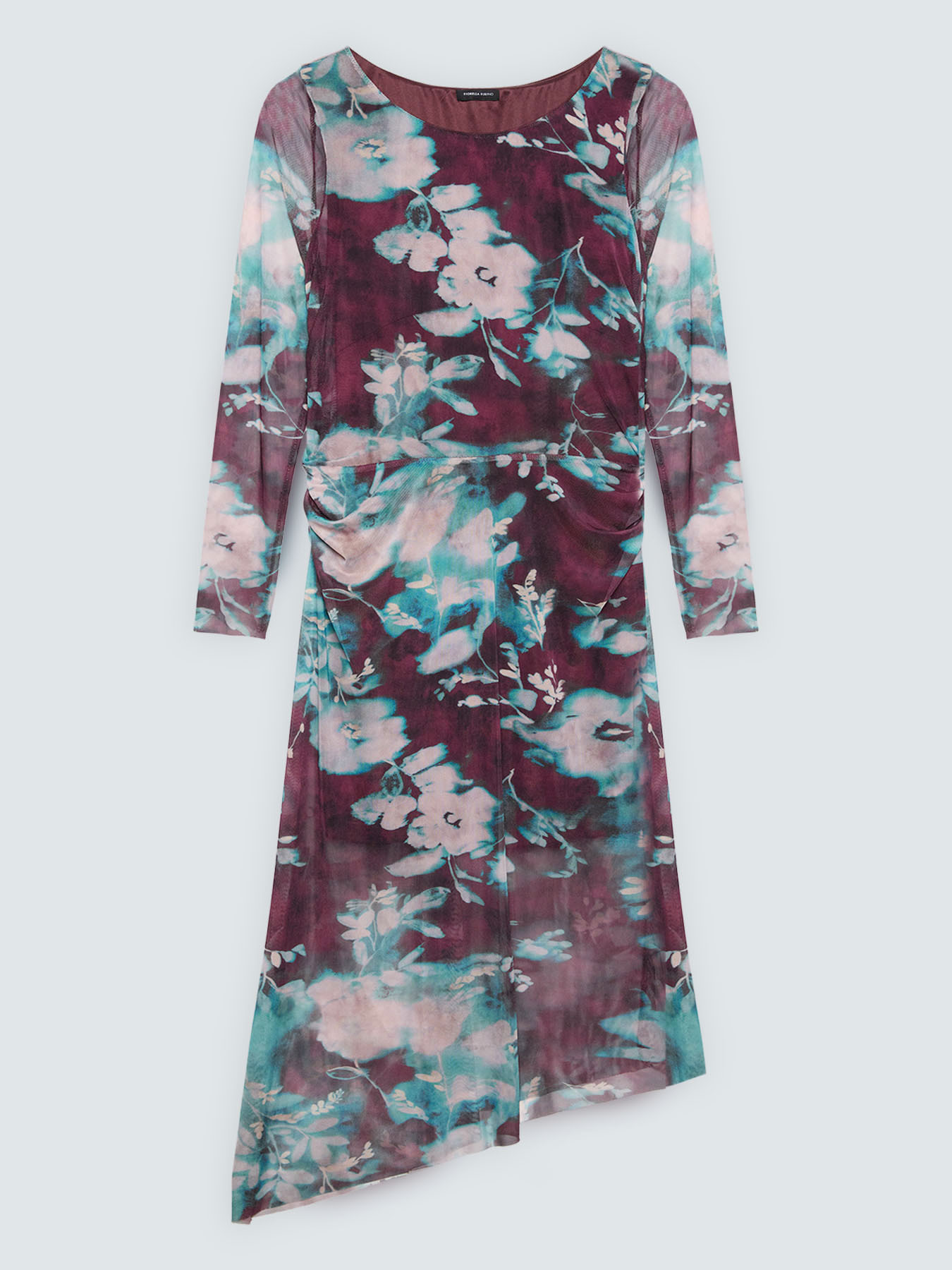 Vestito lungo in tulle con stampa image number 4