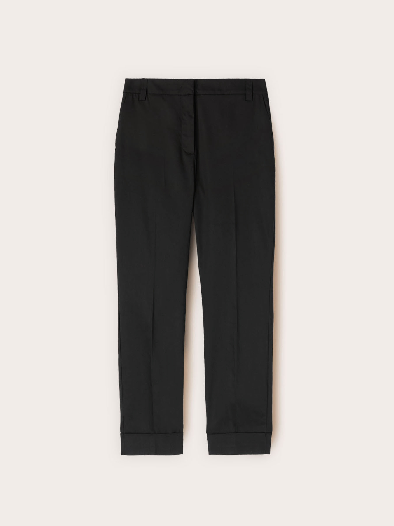 Cropped cotton blend trousers image number 3