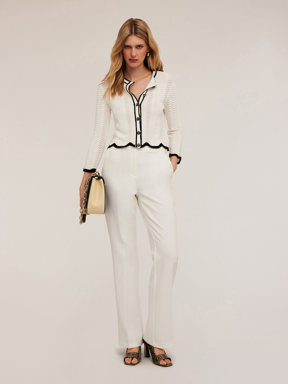 Cardigan in maglia punto mosso
