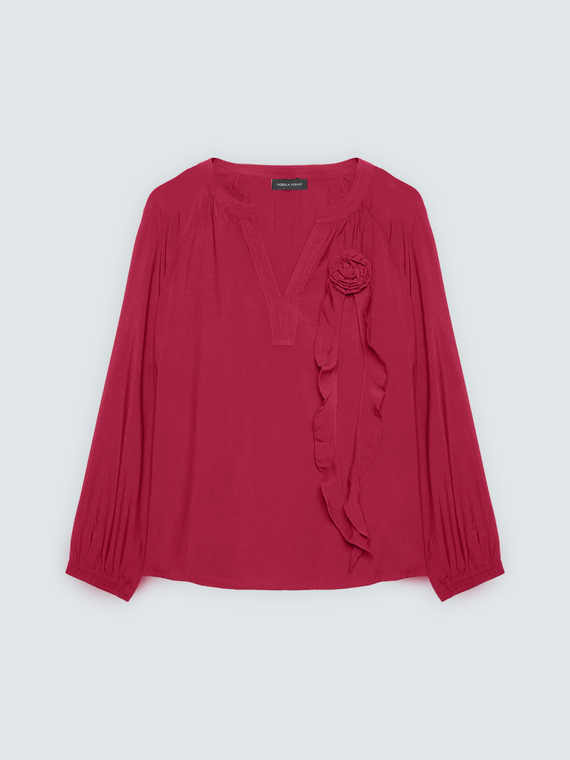 Blusa in viscosa con rosellina