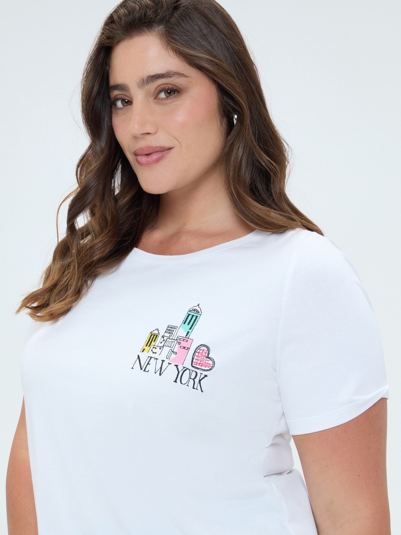 Jersey t-shirt with New York embroidery image number 3