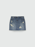 Minirock in Denim mit Rissen image number 4