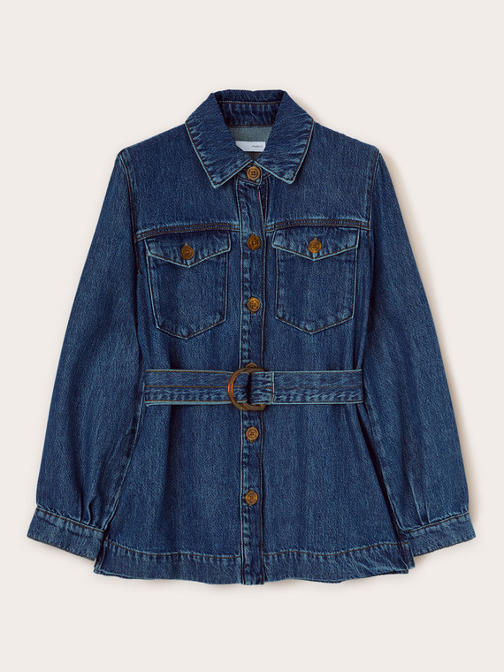 Veste saharienne en denim lyocell mélangé