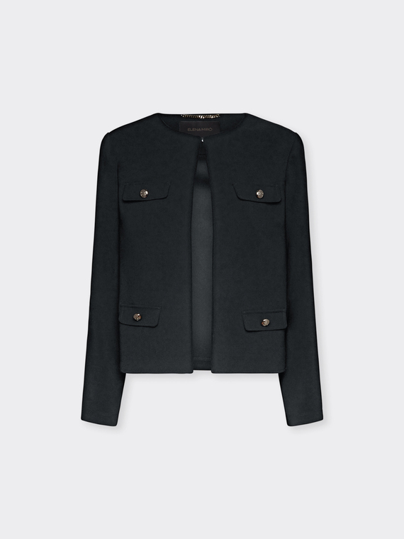 Short crew neck jacket