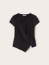 T-shirt with asymmetric side draping image number 4