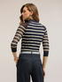 Striped sheer knit top image number 1