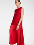Robe flare longue en cady et envers satin image number 1