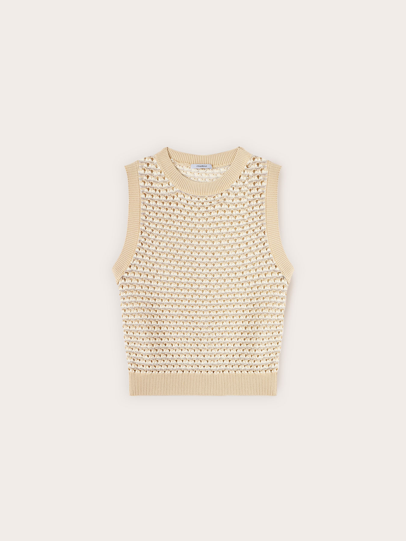 Crochet-effect knit top image number 4