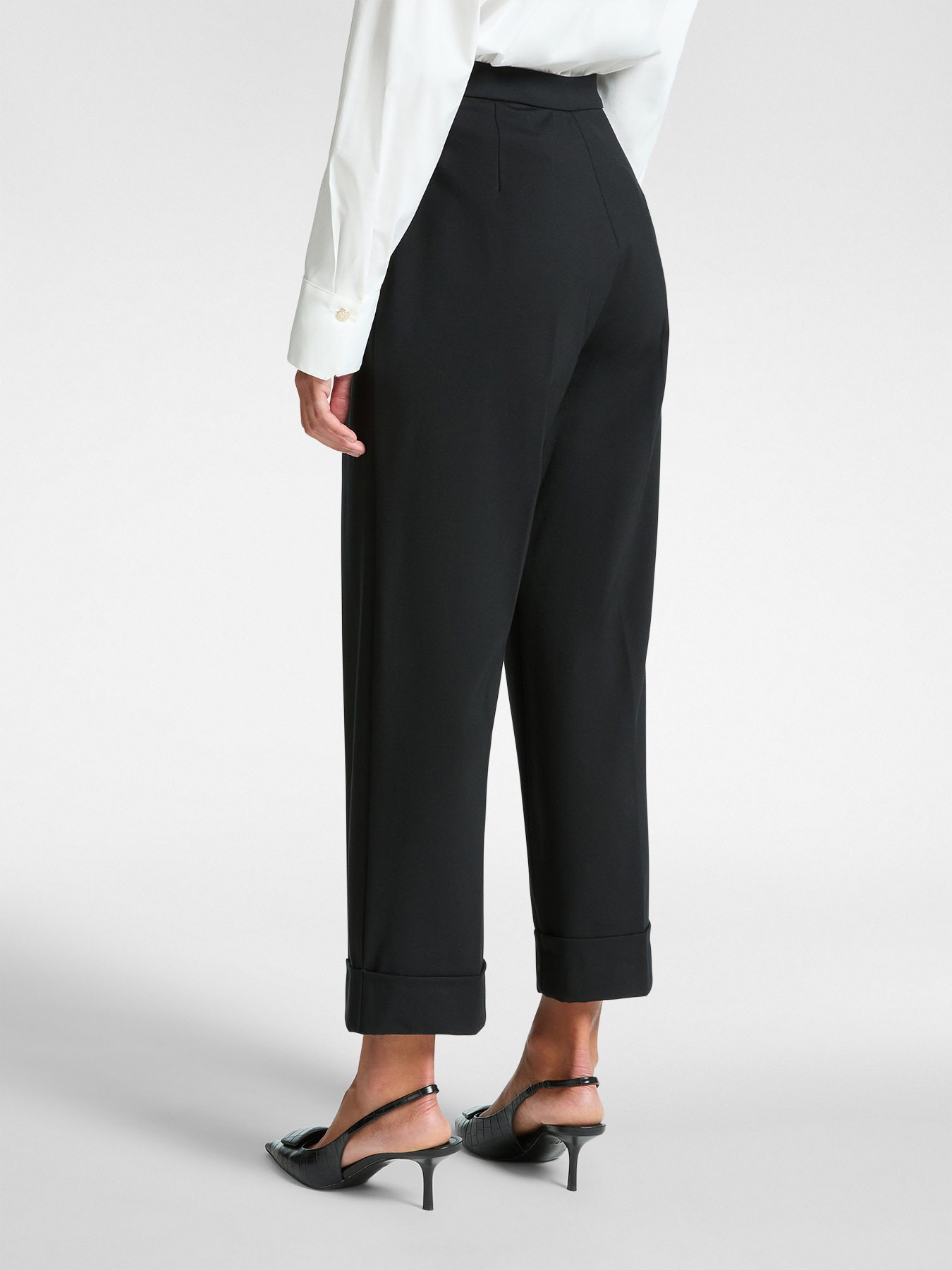 Wide leg trousers with cuffs image number 1
