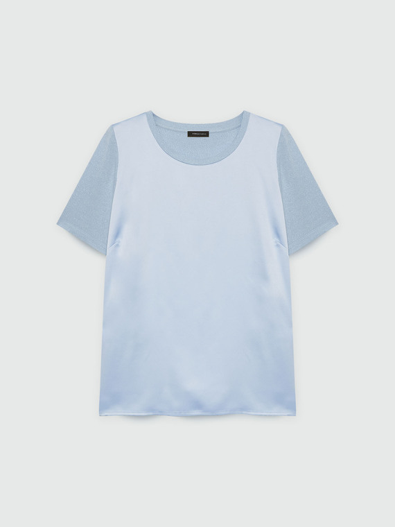 T-Shirt aus Satin und Jersey Lurex