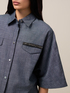 Übergroßes Hemd aus Leinen-Mix in Denim-Optik image number 2