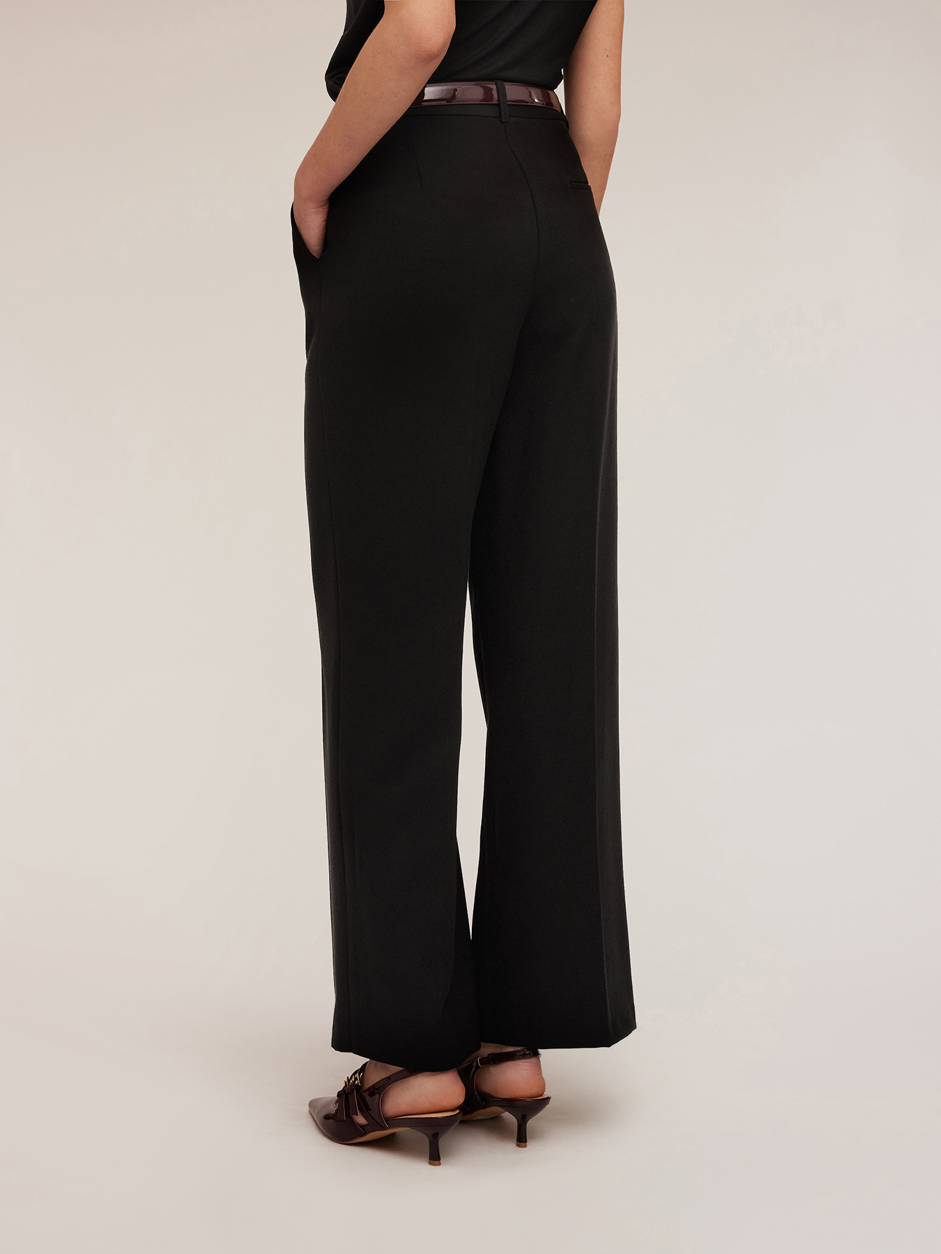 Palazzo trousers with pleats image number 1