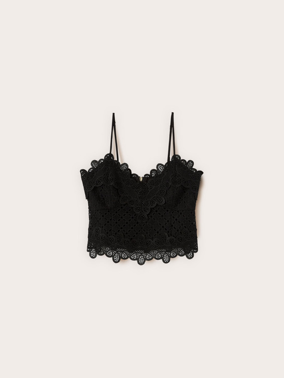 Sangallo top with macram&eacute; lace