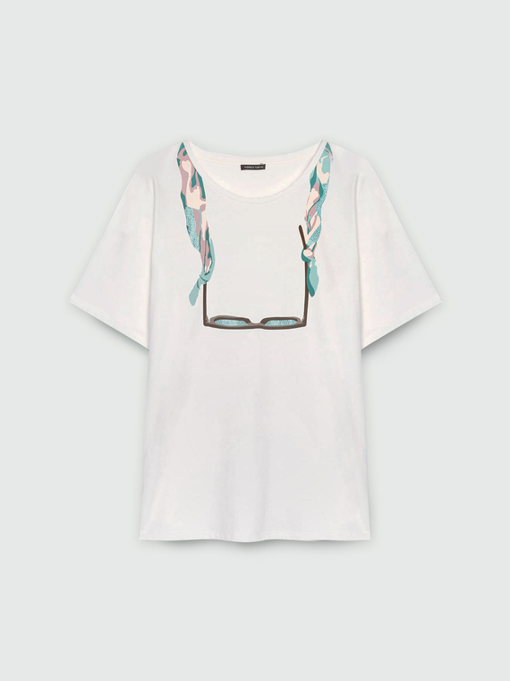 T-Shirt mit Brillen-Print