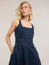 Flare dress in poplin with ajour&eacute; image number 3