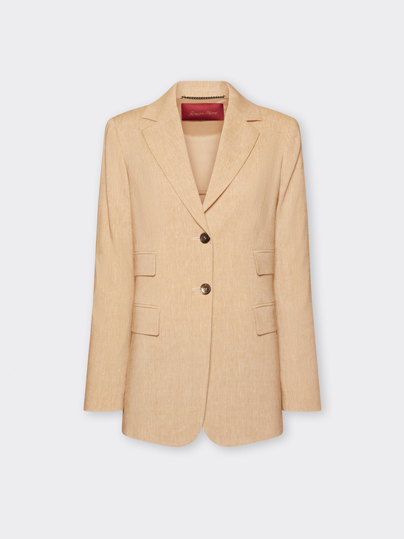 Blazer in misto lino monopetto