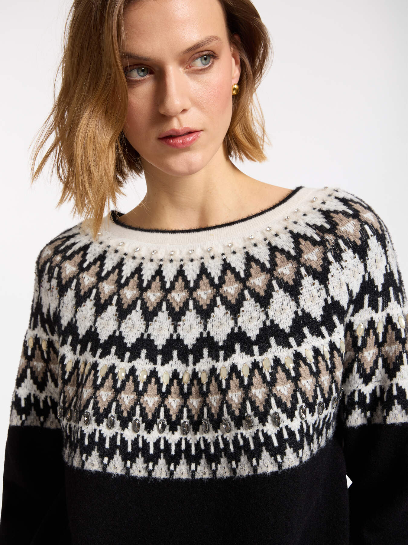 Maglia "fair isle" ricamata a mano image number 3