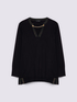 Sweater with chain detail on V-neck image number 4