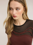 Tricou bimaterial cu broderie image number 3