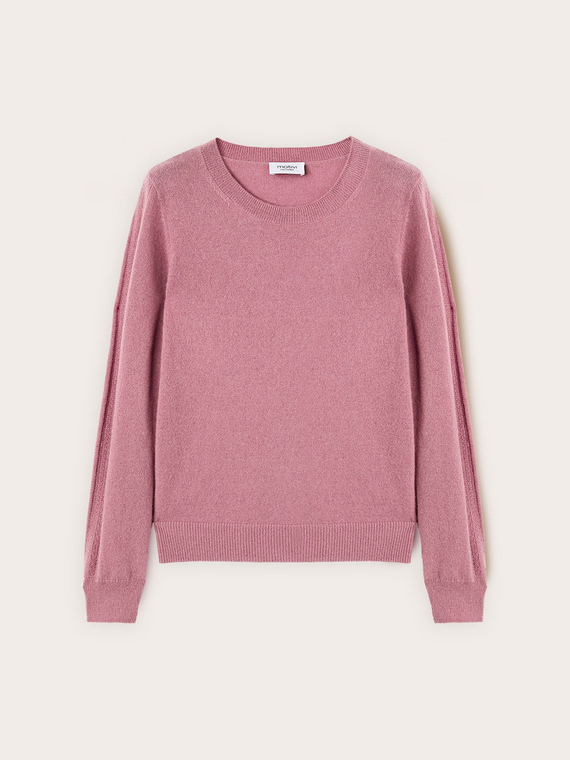 Pull en cachemire avec manches côtelées