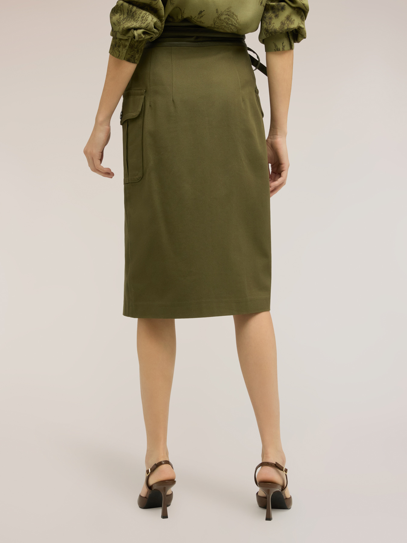 Cargo skirt with belt image number 1