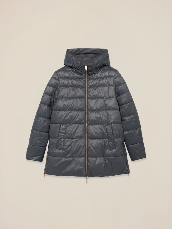 Piumino midi con cappuccio