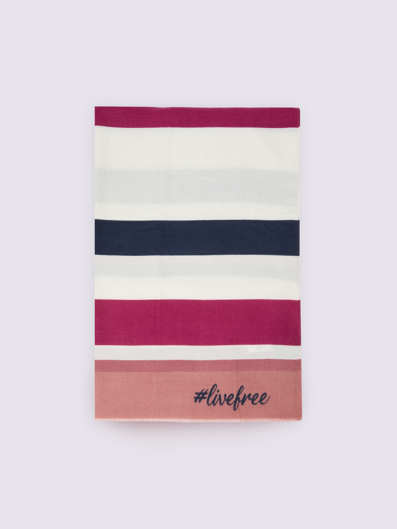 Gestreifter Schal mit Logo #livefree image number 1