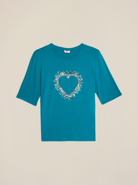 Tricou cu broderie cu paiete
