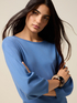 Maglia misto viscosa con scollo a barchetta image number 2