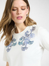 T-shirt with floral embroidery image number 3