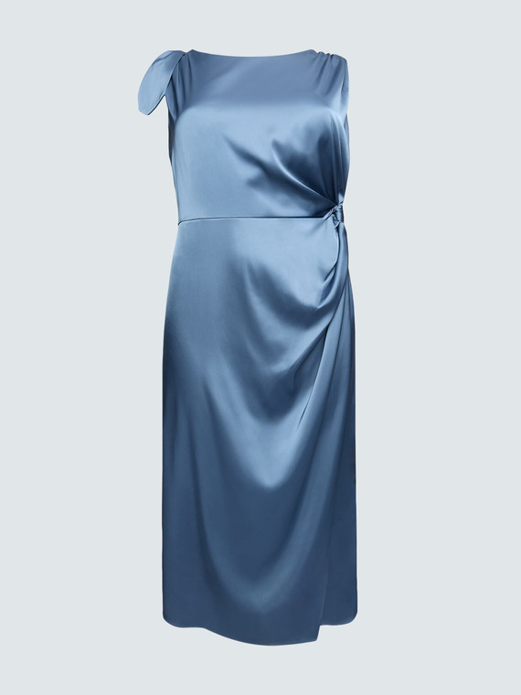 Kleid aus Satin mit Drapierung