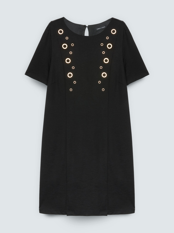 Kleid aus Punto Milano mit &Ouml;sen
