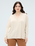 Fine knit V-neck sweater image number 2