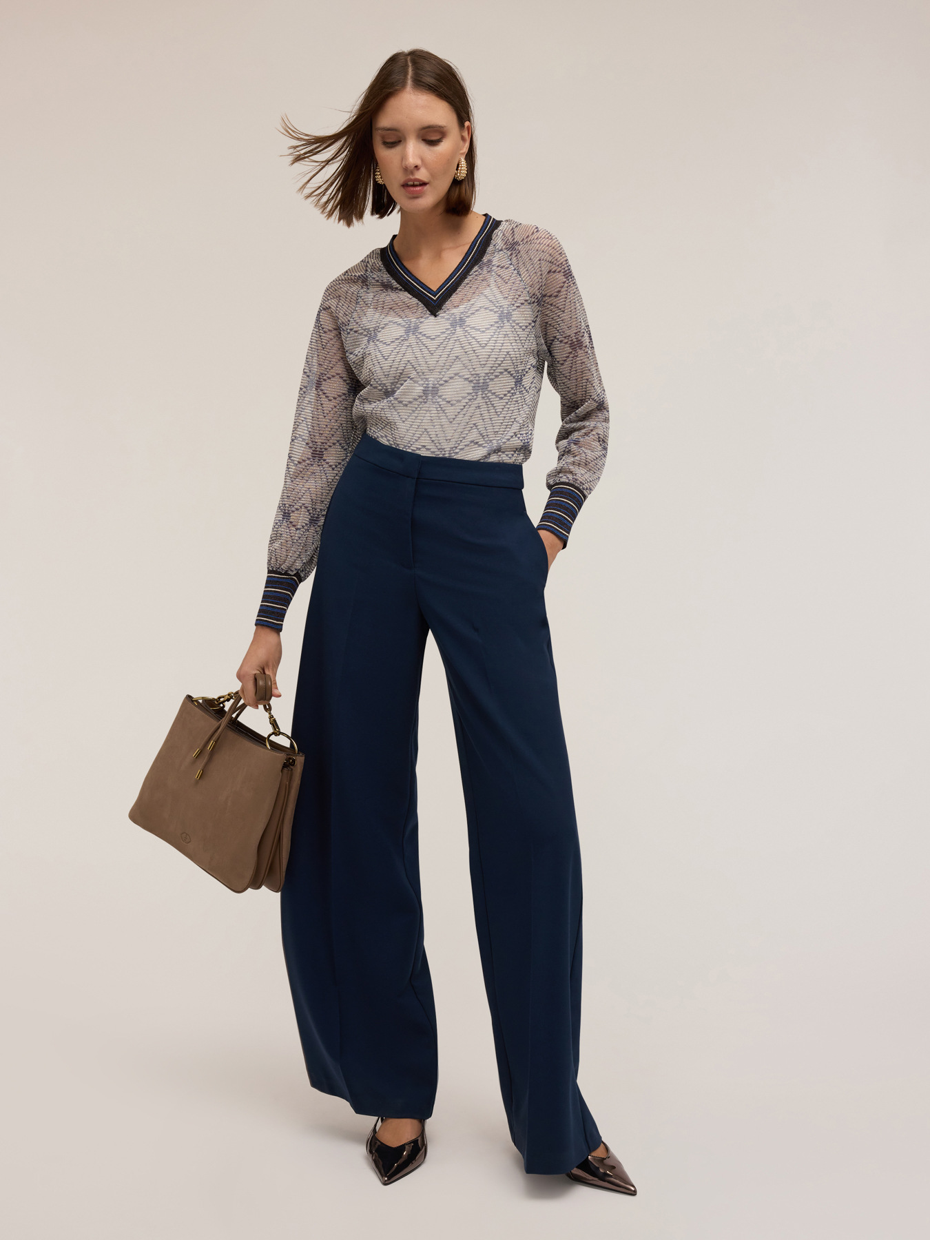 Pullover mit geometrischem Muster und Top image number 0