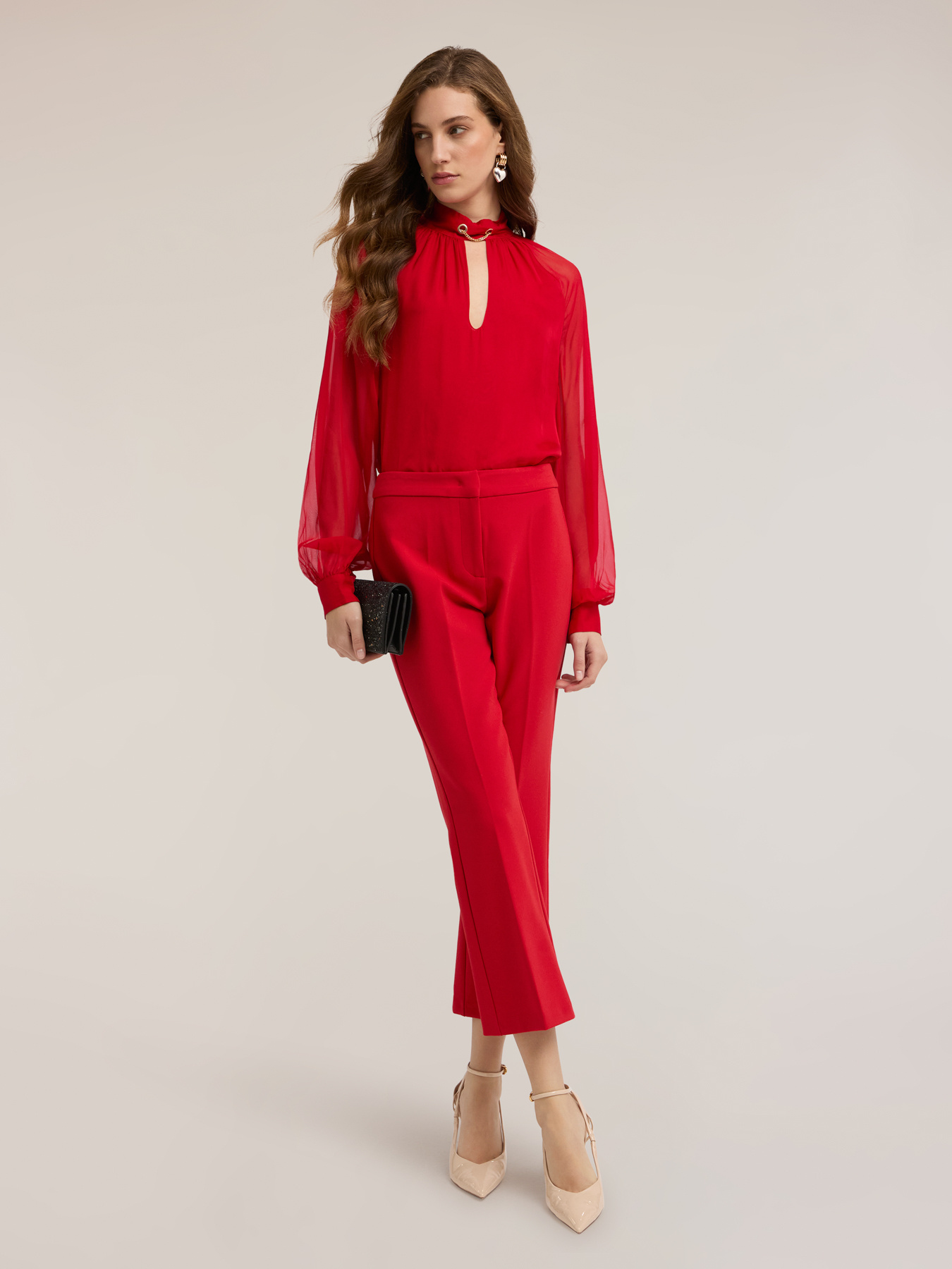 Chiffon blouse with metallic detail image number 4