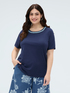 T-shirt en coton avec application sur l'encolure image number 1